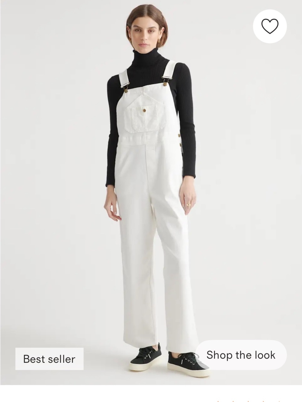 Quince Organic Cotton Stretch Twill Ivory Overalls